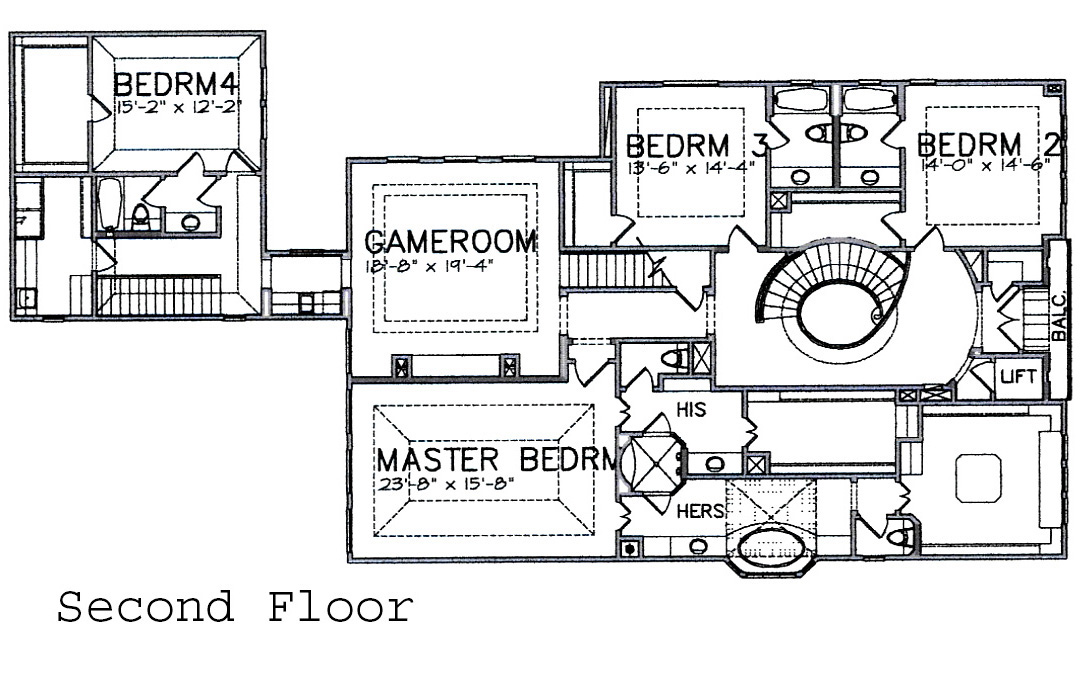 second floor plan  Houston Texas real estate